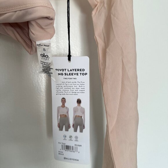 Alo Yoga Pivot Layered Long Sleeve Top in Nectar New - Picture 4 of 4